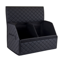 Organizator portbagaj ECO M 30×30×50 cm negru romb cu ață neagră