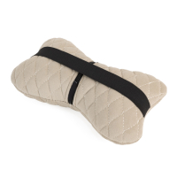 Alcantara fejtámla párna 27×16 cm bézs — kényelem és stílus