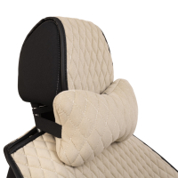 Alcantara fejtámla párna 27×16 cm bézs — kényelem és stílus